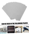 Microwave Mica Sheet Insulation Plates Set 10 Pack Heat Resistant Cuttable Mica Plate displayed with compatible appliances