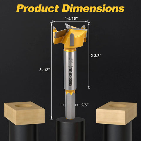 Heavy Duty 1-5/16 Inch Forstner Bits Set With Hex Shank Tungsten Carbide Triple Flute Pro Grade Wood Hole Saw dimensions