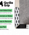 Close-up of Rug Gripper Pad Kit With 24 Reusable Double Sided Stickers Keeps Rugs Flat And In Place showing dual-sided grip and easy removal.