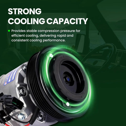 AC Compressor With Clutch Fits Nissan Altima And Infiniti Qx60 2.5L 3.5L Engines Replacement CO29073C showing strong cooling capacity design.