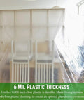 Ultra Clear 6 Mil Plastic Sheeting For Indoor And Outdoor Use 12x25 Durable Drop Cloth Or Patio Cover Weatherproof Vapor Barrier Tear Resistant