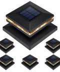 Solar Fence Post Lights 6 Pack Wireless Installation 15 Lumen Outdoor Pathway Lighting For Wood And Vinyl Posts Cap