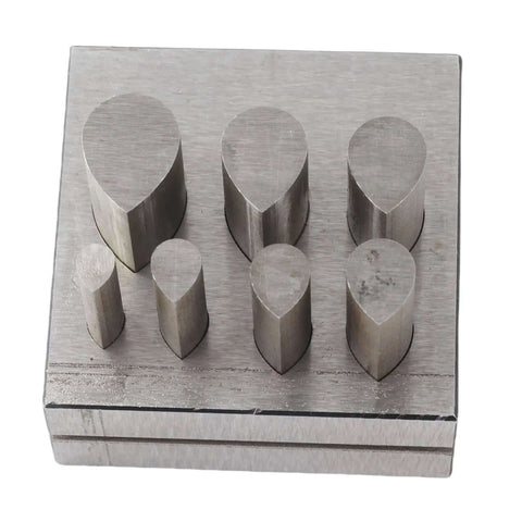 Punch Die Disc Cutter Set For DIY Jewelry Making, Drop Shaped Dies In Seven Sizes, Flat Bottom Precision Punch Tool on display