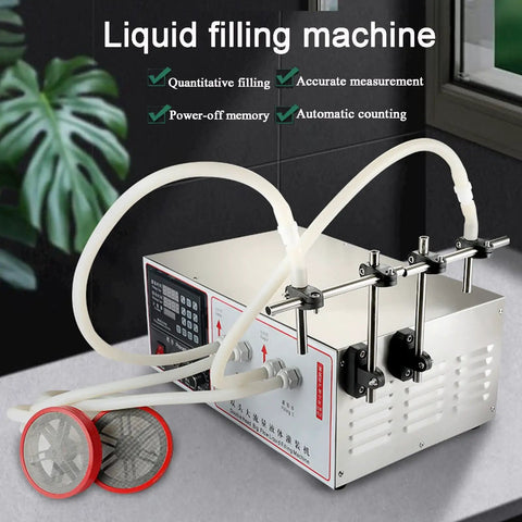 High Performance Double Head Peristaltic Pump Liquid Filling Machine With Digital Screen and No Drip Nonsense for precise liquid dispensing.