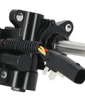 Power Running Board Motor For Ford F-150 2015 To 2020 Front Left Driver Replacement With OEM FL3Z16A507A FL3Z-16A507-A black housing, wiring connector, and mounting shaft