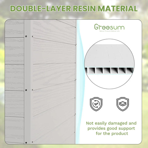 Close-up of double-layer resin panel for Six By Four Foot Plastic Outdoor Storage Shed With Floor Lockable Double Doors Window And Vents Built Tough