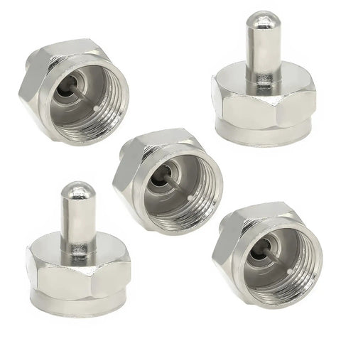 Five Pack F Type Male Terminator Caps 75 Ohms Coax Cap Terminator Cover for TV Antennas, Splitters, Amplifiers and Boosters