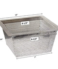 Stainless Steel Floor Sink Drain Basket Strainer 10x10 Inches 5 Inch Depth Heavy Duty Bar Grade Perforated Bottom Dimensions
