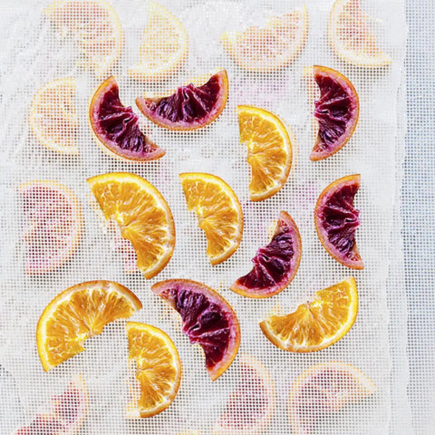 Eight Pack Silicone Dehydrator Mats Nonstick Reusable Food Sheets For Fruit Drying And Jerky Making Compatible With Most Dehydrator Machines Easy To Peel And Clean For Home Cooks drying orange slices