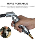 Handheld Pro Grade 1/4 Inch Air Angle Die Grinder with built-in regulator for precision tasks in tight spaces.