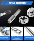 Pro Grade All In One Metric Tap And Die Set Kit With Storage Case M2 To M18 Thread Repair showing tool details and features