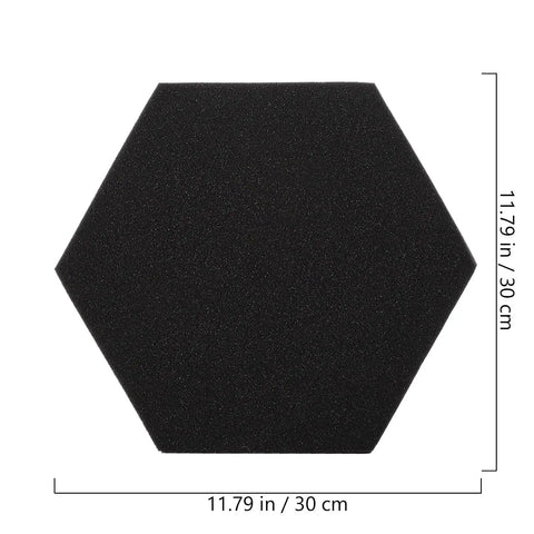 Heavy Duty Hexagon Acoustic Foam Panels For Home Studios And Offices Built Tough Soundproofing Tiles, 11.79 in, black polyurethane.