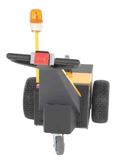 Rear view of Heavy Duty Electric Powered Tugger With 5k Capacity Is Total Gas For Moving Heavy Trailers And Carts At Airports.