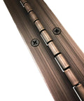 Rock Solid 1.5 In X 48 In Continuous Piano Hinge Built Tough With.060 Thick Steel Leaf Slick Antique Bronze with screws