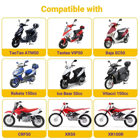 Compatible scooters and dirt bikes for Gy6 Ignition Coil With 6 Pin AC CDI Box Kit For 50cc 125cc 150cc Taotao ATM50 Thunder 50