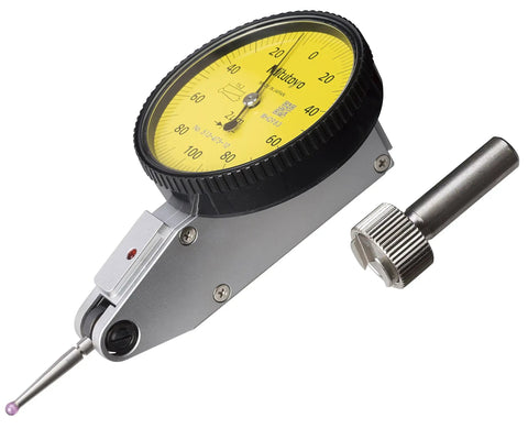Dial Indicator 0.03 Inch Range With 0.0002 Inch Accuracy And 0.0005 Inch Resolution White Dial Pro Grade Base Standard Design For Precision Gauging And Clear Contact Point Readout, yellow face with contact point