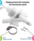 Rv Toilet Water Valve Replacement For Dometic Sealand Pedal Flush Models 300 301 310 311 320 321 Stops Leaks And Weak Flush Diy Install No Plumber Needed Oem 385311641 replacement kit with threaded spout, hose clamp, and screws