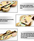 Sliding Door Rollers Replacement Kit For Patio Doors One And A Quarter Inch Tandem Roller Assembly With Five Sixteenth Inch Steel Ball Bearings Durable Construction For Sliding Glass Doors Screen Doors And Gates Two Pack, showing zinc-coated tandem rollers and components.
