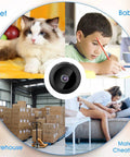 Monitor pets, babies, storage, and more with Tiny WiFi Spy Camera With Night Vision, for home and office security, in a 1.7" cube.