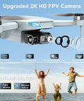 2K HD Camera Drone With FPV For Adults, mini quadcopter featuring gravity control and gesture selfie function in flight mode.