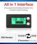 Waterproof Battery Monitor For 12V To 72V Systems With LCD Display And Green Backlight Voltage And Capacity Tester For Cars