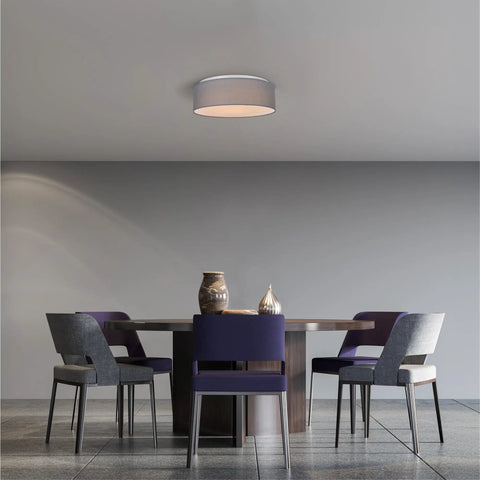 Dining room with Dope Drum Shade Flush Mount Ceiling Light With 15.75 Inch Diameter And 22W LED, Warm White 3000K Soft Diffused Glow