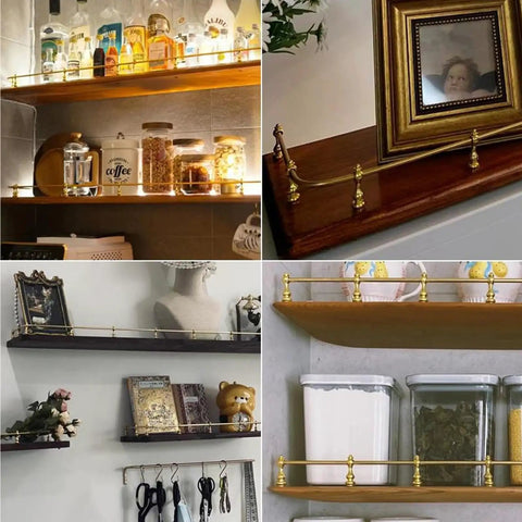 Wall shelves displaying Sturdy Metal Spindles and Glass Railing Post Bolts Set for Cabinets and Furniture Projects Easy Install