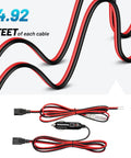 CB Radio Power Cord 12V 3 Pin Plug Fused Replacement Cable With Two Heavy Duty 16 Gauge Wires 4.92 Feet Long, product display