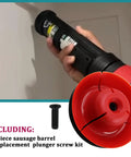 Sausage Caulk Gun Plunger Kit 44-70-0375 Replacement For M18 Cordless Caulking Gun with red plastic screw and washer displayed.