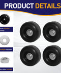 4-Pack Heavy Duty Anti Vibration Rubber Foot Pads With Screw On Bumpers for Generators, Pressure Washers, Compressors, Amps, and Trailers.