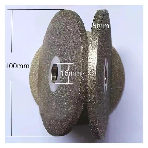 Double Sided Lapidary Diamond Grinding Disc Wheel, 4 Inch Ceramic Disk, 100x5x16mm, side view showing measurements