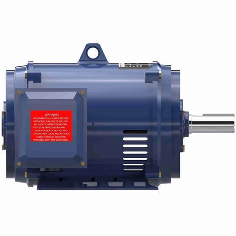40 HP General Purpose 3 Phase Motor 1800 RPM 230/460V Dual Voltage 324T Frame ODP side view