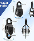 Top Shelf Heavy Duty Black Pulley Block System Featuring Single And Double Wheels, No Sweat Rope Replacement For Farm Gates Garage Lifts And Towing Gear dimensions and features.
