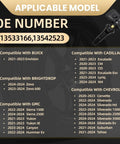Applicable model and OE number details for Preprogrammed TPMS Tire Pressure Monitoring System Sensors 433 Mhz 4 Pack 13533166.