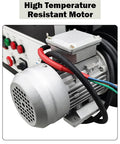 Heavy Duty Professional Grade Industrial Heat Blower With Thermostatic Hot Air Circulator And Killer Pid Temp Control For Hardcore High Power Drying Oven At Three Fifty Celsius high temperature resistant motor close-up.