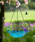 Cascade Hanging Bird Bath Fountain For Outdoor Garden Decor, Solar Powered Bird Bath With Water Pump in garden setting
