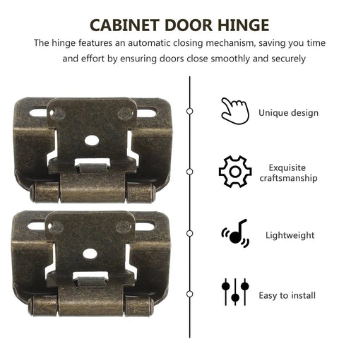Self Closing Half Inch Semi Concealed Metal Wrap Cabinet Hinges With Autoclosing Mechanism For Gate And Cabinet Doors