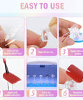 Step by step guide for using Heart Shaped Magnetic Nail Stand Set For Press Ons, Acrylic Nail Holders For Nail Art Display