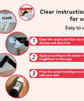 Instructions for No Slip Rug Gripper Pads For Hardwood Floors And Tiles, Washable And Heavy Duty Adhesive, Night Black 8 Pack