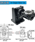 5 Axis Hollow Rotary Indexing Platform For Cnc Router Delivers Smooth 360 Turning, detailed design, dimensions for 4th and 5th Axis.