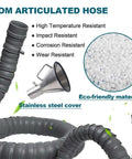 POM articulated hose for the Badass Flex 360 Solder Fume Extractor, featuring stainless steel cover and eco-friendly materials.