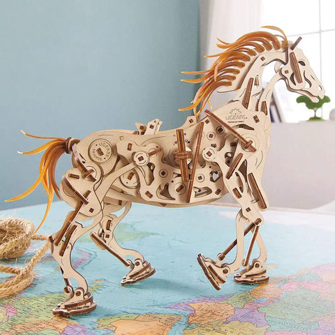 3D Wooden Puzzle Kit Mechanoid Horse Self Propelled Mechanical Horse Model With Gears And Moving Parts, Hands On Wood Craft For Adults, Teens, And Curious Builders on map