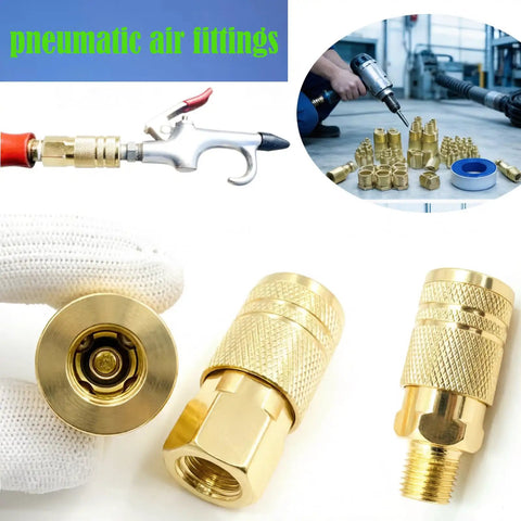 Complete 55 Piece One Quarter Inch NPT Air Hose Fittings Kit With Quick Connect Couplers And Plugs For Air Compressors