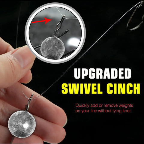 Go To Bass Fishing Removable Round Lead Sinker Weights Set 25 Pcs One Eighth Ounce Casting Sinker Balls For Drop Shot And Freshwater Fast Sinking Design For Deep Water Tactics And Easy Casts, round lead sinker with swivel cinch