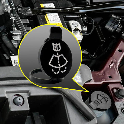 Washer Fluid Cap For 2008 To 2021 GMC Chevrolet Cadillac Buick Fits Windshield Washer Reservoir Tank Cap installed view