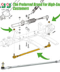 Must-Have Golf Cart Tie Rod Assembly Left And Right For EZGO Gas And Electric Carts 2001 Up 26 Inch Fits TXT Shuttle ST Express And More With Part Numbers 70876-G02 70902-G01 70902-G02 01069-G01 01069-G02, 26-inch steering linkage