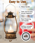 12 Pack Mini Lanterns With Flickering LED Candles, 6 Inch Vintage Western Lanterns for table centerpieces with metal handle