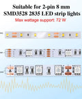 40 Pieces 8mm 2 Pin LED Strip Connectors Set With L Shape T Shape Gapless Solderless Adapters For 3528 2835 RGB LED Strips DIY