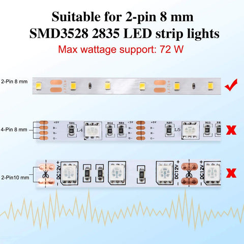40 Pieces 8mm 2 Pin LED Strip Connectors Set With L Shape T Shape Gapless Solderless Adapters For 3528 2835 RGB LED Strips DIY