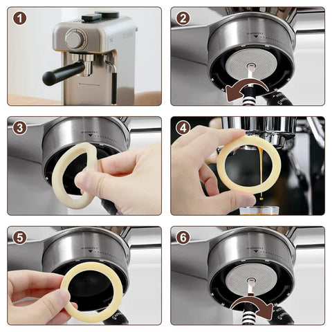 Installation steps for 54mm Silicone Steam Ring Gasket Replacement For Breville And Sage Espresso Machines 2 Pack